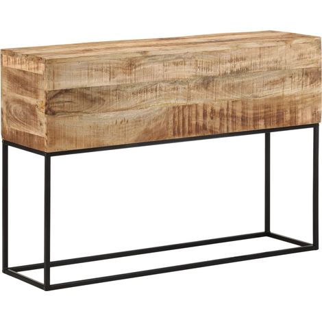 Konsolentisch 110x30x75 cm Raues Massivholz Mango und Eisen