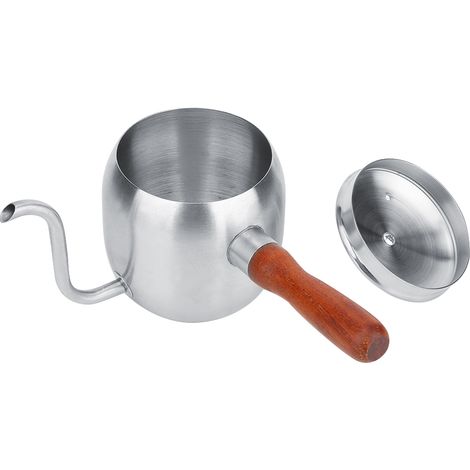 Haushalts-Kaffeekanne aus Edelstahl, Wasserkocher mit langem Ausguss, 500 ml, Edelstahlfarbe (1/5)