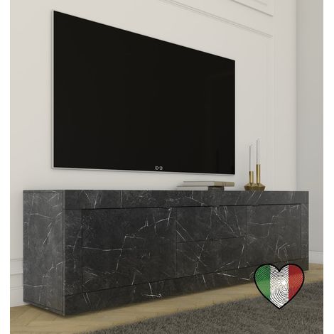 Credenza da soggiorno Marmo nero, 2 ante e 2 cassetti - Basic (1/3)