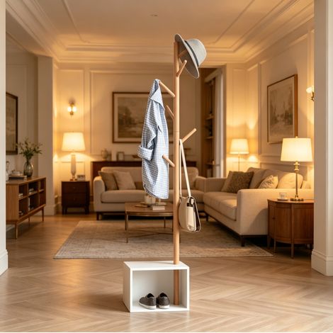 Lagereinheit für Coat Rack,Zeitgenössischer Stil Mantelhalter,Mantelhalter mit Rechteckiger Bank,Schlafzimmer Mantelhalter(nur mit Mantel Rack) (1/5)
