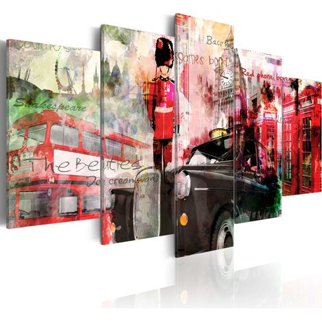 Quadro - Ricordi di Londra - 5 pannelli - 100x50 (1/4)