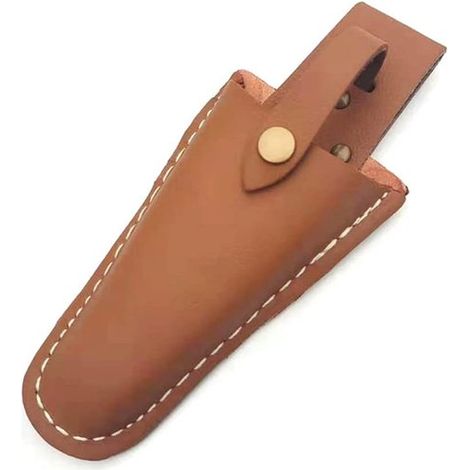 Étui en Cuir - Sac de rangement pour pinces - Sac banane pour sécateurs - Sac de rangement Outils de Jardin - Marron - Cuir PU - 20,5 x 8 cm - Pour sécateurs et Outils de Jardin (1/4)