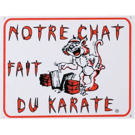 Panneau portail chat karaté. chat. - animallparadise