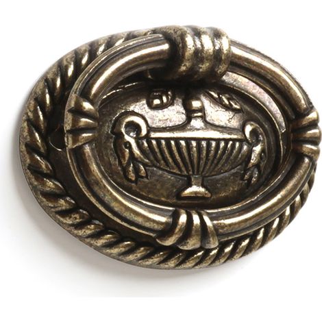 Anilla en zamak con acabado cuero, dimensiones: 46x31x10mm -