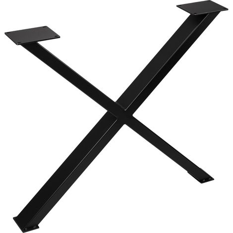 Pied de table en x - Décor : Noir mat - Hauteur : 710 mm - Largeur : 820 mm - Matériau : Acier - Section : 80 x 40 mm - ITAR (1/5)
