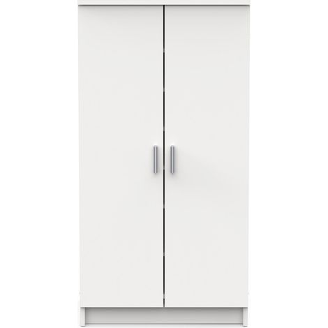 Terre De Nuit – Meuble à chaussures blanc perle 21 paires – Structure panneaux de particules – Dimensions 54.6x35.3x108.4 cm – 2 portes battantes (1/5)