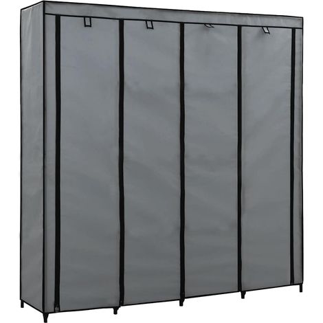 Maison Exclusive - Kleiderschrank mit 4 Fächern Grau 175 x 45 x 1