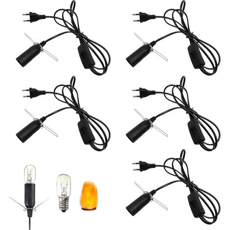 5 Câbles avec Interrupteur pour Lampe à Sel E14, Longueur 1,8 m, Prise Européenne (1/5)