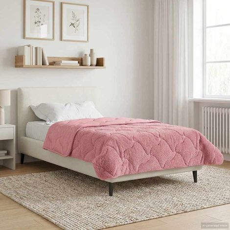vidaXL Duvet d'été simple Matelassé Rose 155 x 200 cm (1/5)