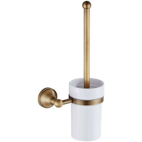 WC-Bürstenhalter, europäischer Stil, Antikbronze, Wandmontage, Badezimmeraccessoires aus Messing (1/4)