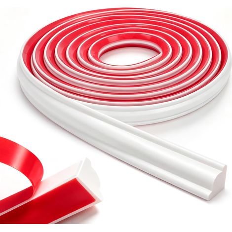 5 m TPE Joint Plan de Travail Cuisine, Moulure Adhésive Flexible, Baguette de Finition, Profilé à Dérouler 1/4, Joint Baignoire pour Douche, Mur, Sol, Plafond, Coin (r = 9 mm) (1/5)