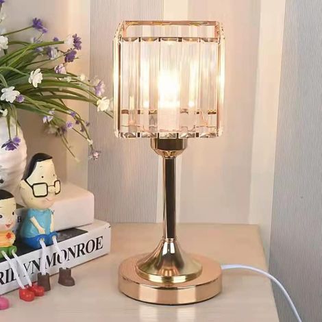 ModerneLampe de bureau Lampe de Chevet en Verre,Lampe de table en cristal Rétro Lampe E27 lampe de table(ampoule non incluse)