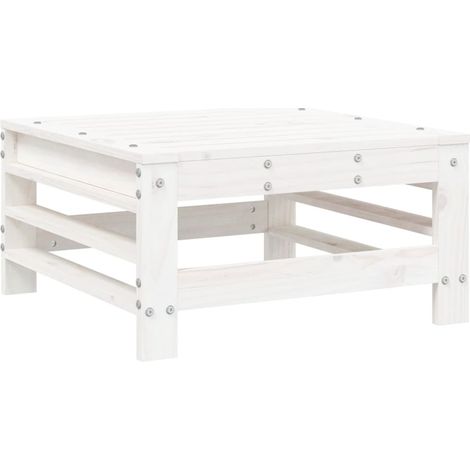 Maison Exclusive - Gartenhocker Weiß Massivholz Kiefer
