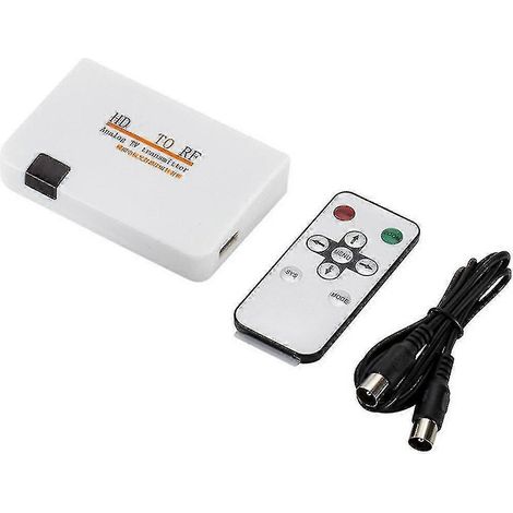 Boîtier convertisseur HDMI vers RF coaxial, adaptateur AV numérique-analogique PAL DVB-T TV, adaptateur HDMI vers RF (1/4)