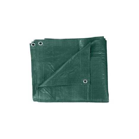 TELONE DI COPERTURA IMPERMEABILE PESANTE VERDE IN POLIETILENE ITALFROM C/OCCHIOLI MT 8X10 (1/2)