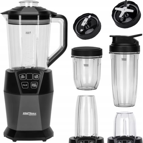 Batidora de vaso de 1500 ml + 800 ml + 400 ml, 1850 W, pantalla táctil, Kraft&Dele (1/5)