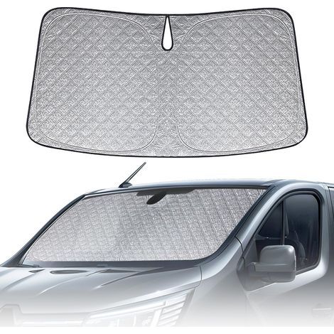 Parasole pieghevole con protezione UV per parabrezza, compatibile con Renault Trafic (2001–2025), parasole pieghevole per interni veicolo, protezione UV riflettente (1/5)
