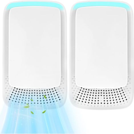 Luftionisator mit Negativ-Ionen-Technologie - Tragbarer Luftreiniger zum Einstecken ohne Filter - Für Schlafzimmer, Badezimmer, Toilette, Weiß - 2 Stück (1/4)