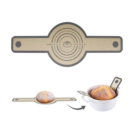 Silicone Baking Mat for Dutch Oven, Elingues à Pain Silicone Cocotte Antidérapant Réutilisable Tapis de Cuisson pour Four, Outils po (1/4)