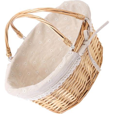 Panier de pique-nique - Chic pour mariage, jardin, rangement fait main, tissé, matériaux naturels (1/5)