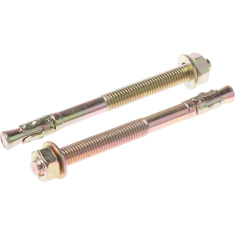 Boulon d'ancrage RS PRO, en Acier au carbone M8, 8mm x 100mm ( Prix pour Sachet de 10 )
