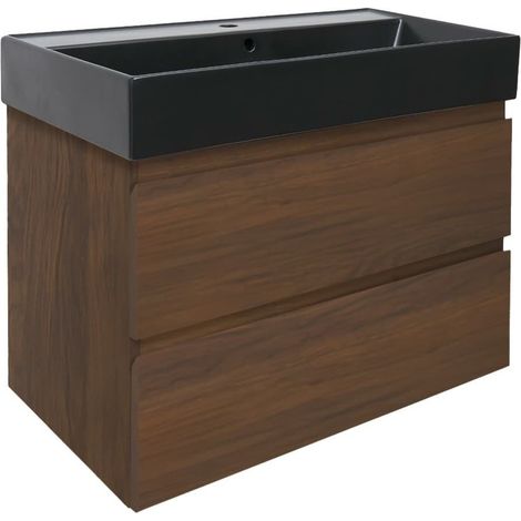 Ensemble meuble avec vasque - SAT - B-Way - 80x30x45 - noyer