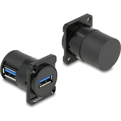 Delock Módulo Type-D USB 5 Gbps Tipo-A hembra a hembra con un ángulo de 90°