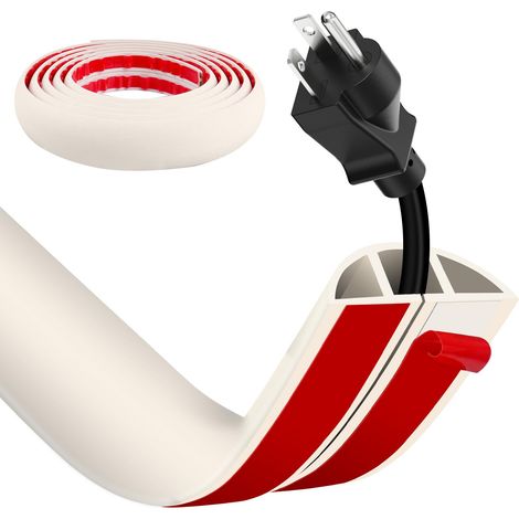 Passe Cable Sol Cache Fil Électrique Auto-Adhésif 3M - Petit Canal de Câble Flexible en PVC pour Bureau, Maison, Concert - Protection des Fils et Prévention des Trébuchements (1/5)