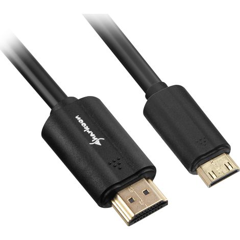 Sharkoon 3m, HDMI/Mini HDMI cable HDMI HDMI Type A (Standard) HDMI Type C (Mini) Noir (1/2)