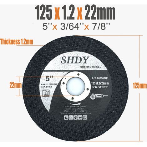 Diamètre extérieur 125 mm, diamètre intérieur 22 mm Disques abrasifs pour le traitement des métaux, meuleuses d'angle, disques de meulage pour acier inoxydable, disques de polissage. (1/5)
