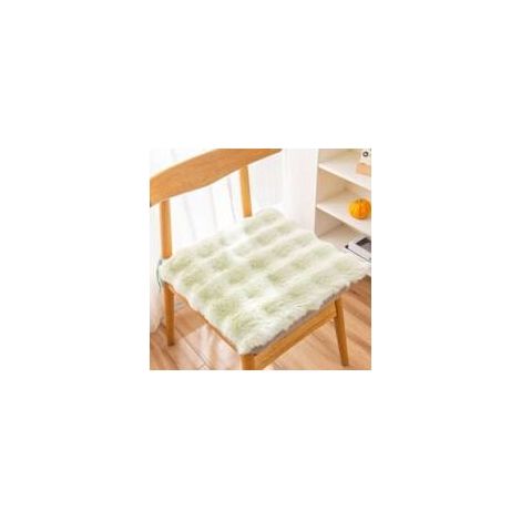 Coussin d'assise en fausse fourrure et soie, convient pour les bureaux, restaurants, chaises, etc., 1 pièce, vert fluo, 45 x 45 cm Crezuo (1/3)