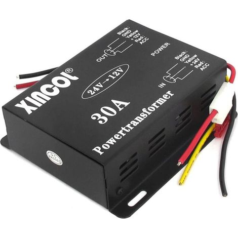 Convertisseur Dc 24v Vers 12v - 30 A - Pour Camion Bus Camping Car - 12x12x4 Cm - Bloc Terminal - 1 Unite (1/3)
