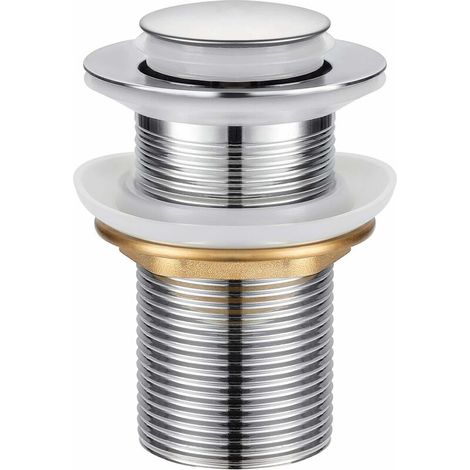 Bonde de lavabo automatique pop-up inox chromé sans tirette (1/5)