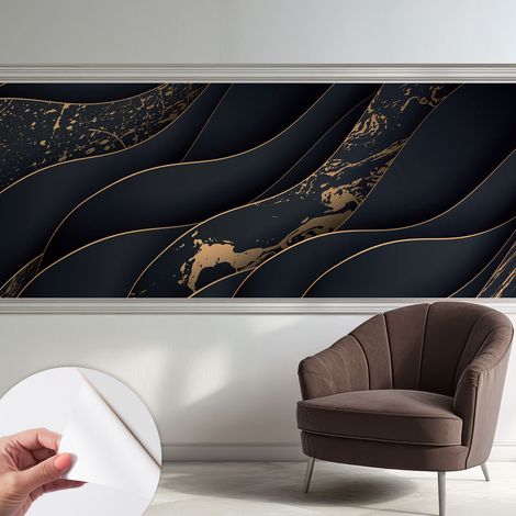 Papier peint autocollant adhésif décoratif avec motifs pour salon et chambre a motif Vagues élégantes 250x104 cm (1/5)