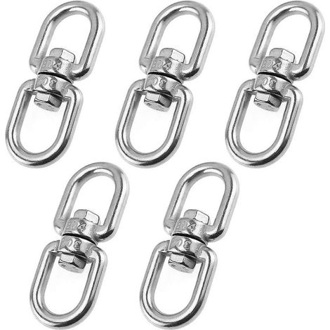 Anneau pivotant double tête M6, anneau pivotant en acier inoxydable 304, émerillon pour chaîne de chien de sac de sable, balançoire suspendue (lot de 5) (1/5)