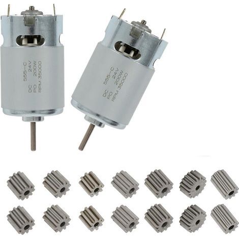 Lot de 2 moteurs électriques, 24 V RS555, 35000 tr/min, moteur électrique, mini moteur, accessoires de moteur pour véhicules pour enfants, convient aux véhicules pour enfants, petits véhicules (1/4)