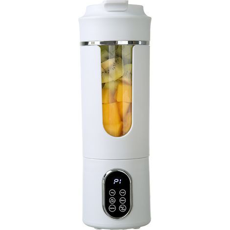 Small portable blender, 530ml mini stand blender with 12 stainless steel blades and a digital display, USB rechargeable mini juicer. (1/5)