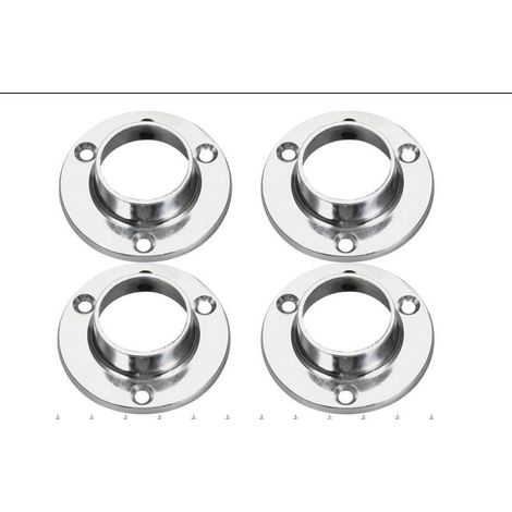Sollbry 4er-Pack 25-mm-Kleiderstangenhalterungen, robuste runde Buchsen für Kleiderstangen und Beschläge, Metall-Kleiderstangenhalterung für Regale, Kleiderstangen und Hängesysteme (1/5)