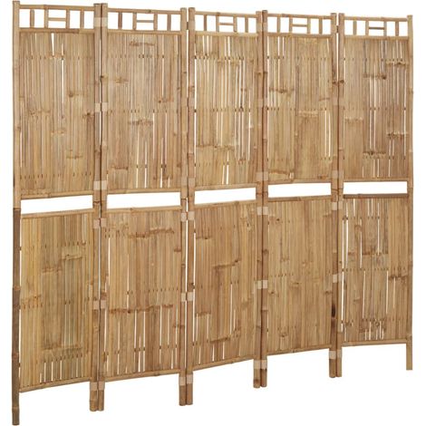 Trennwand 5 Paneele Bambus 200x180 cm