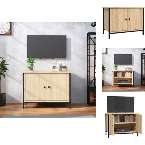TV-Möbel - Living TV-Schrank mit Türen Sonoma-Eiche 60x35x45 cm Holzwerkstoff (1/5)