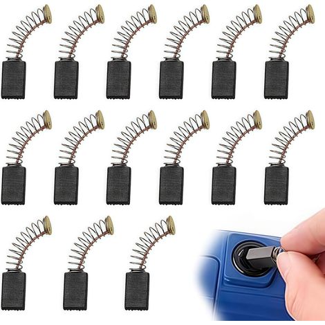 Balais de Charbon Moteur Électrique, Charbon pour Moteur Électrique de Rechange, 15 Pièces pour Meuleuse d'Angle, Perforateur, Scie Circulaire (1/5)
