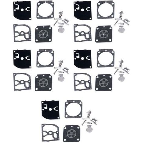 Kit de reparación del carburador para cortadoras de césped, 5 juegos de juntas incluye membrana, compatible con modelos HS45, FS55, FS38, BG45 y MM55 (1/4)
