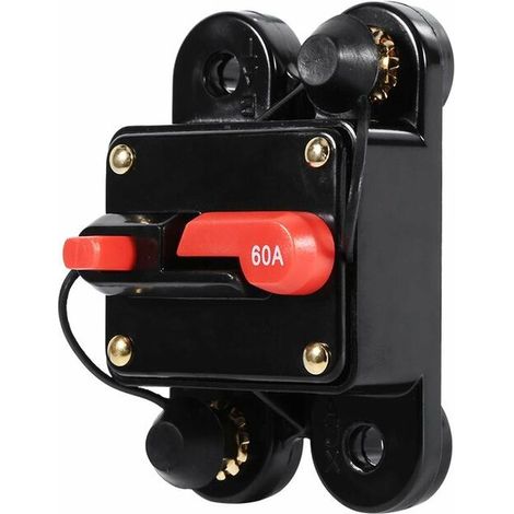 Waterproof Circuit Breaker, 12V-24V 50A 60A 80A 100A Circuit Breaker Reset Fuseholder Car Boat Circuit Fuse Holder for System Protection (60A)