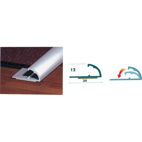 PROFILO TERMINALE FERMA MOQUETTE cm 67 - argento (1/2)