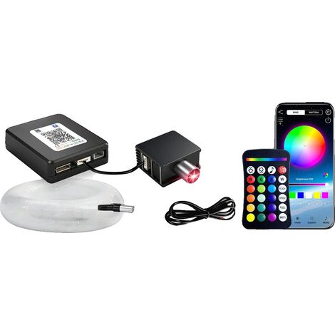 Lumières à fibre optique, contrôle intelligent par application, effets lumineux multiples, RGBW-a, paquet A (1/2)