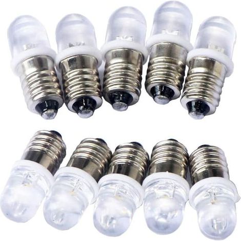 HOXILEELEO - Lotto di 10 punti LED E10 12V bianco caldo (1/5)