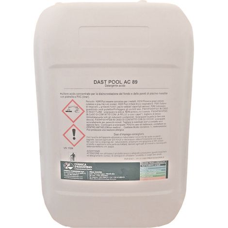 Acido concentrato disincrostante professionale "Dast pool AC 89" per piscine fuori terra -30 kg (1/2)