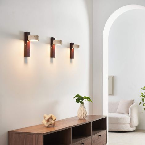 Éclairage mural LED en bois et pierre orientable - Fiorenzo (1/5)