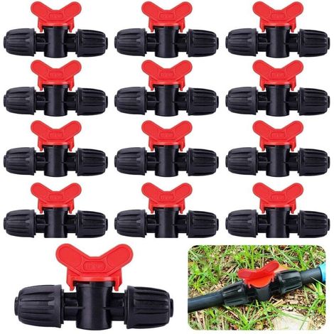 20 pcs Drip Irrigation Switch Valve 16mm PE Irrigation Pipe Plug Lock Fittings Valves Hose Connectors Garden Plug Valve - Stop/Start Water Flow (1/5)