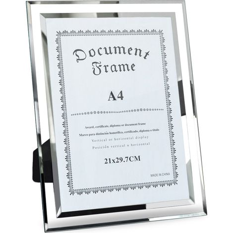 Cadres Photo A4 en verre Transparent, Cadre Photo 21x29.7cm à Poser pour Diplôme Certificat et Document, pour Montage sur Table Uniquement (1/5)